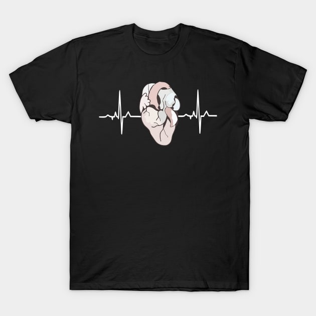 ECG - Heart white T-Shirt by RosArt100